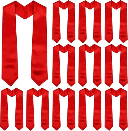 Newrara 12-pieces Unisex Adults Plain Graduation Stoles 60''/72''