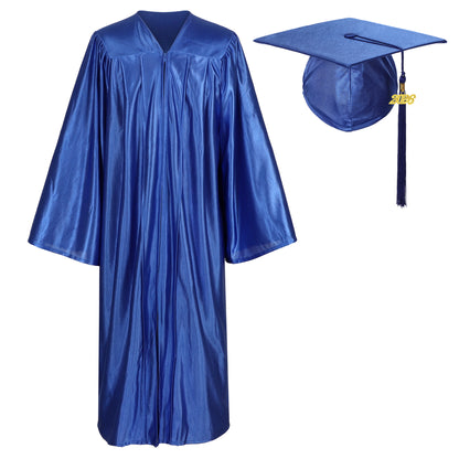Newrara Shiny Adult/Teen Unisex Graduation Gown and Cap set with Tassel