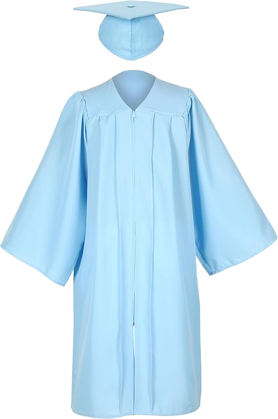 Newrara Matte Adult/Teen Unisex Graduation Gown and Cap set