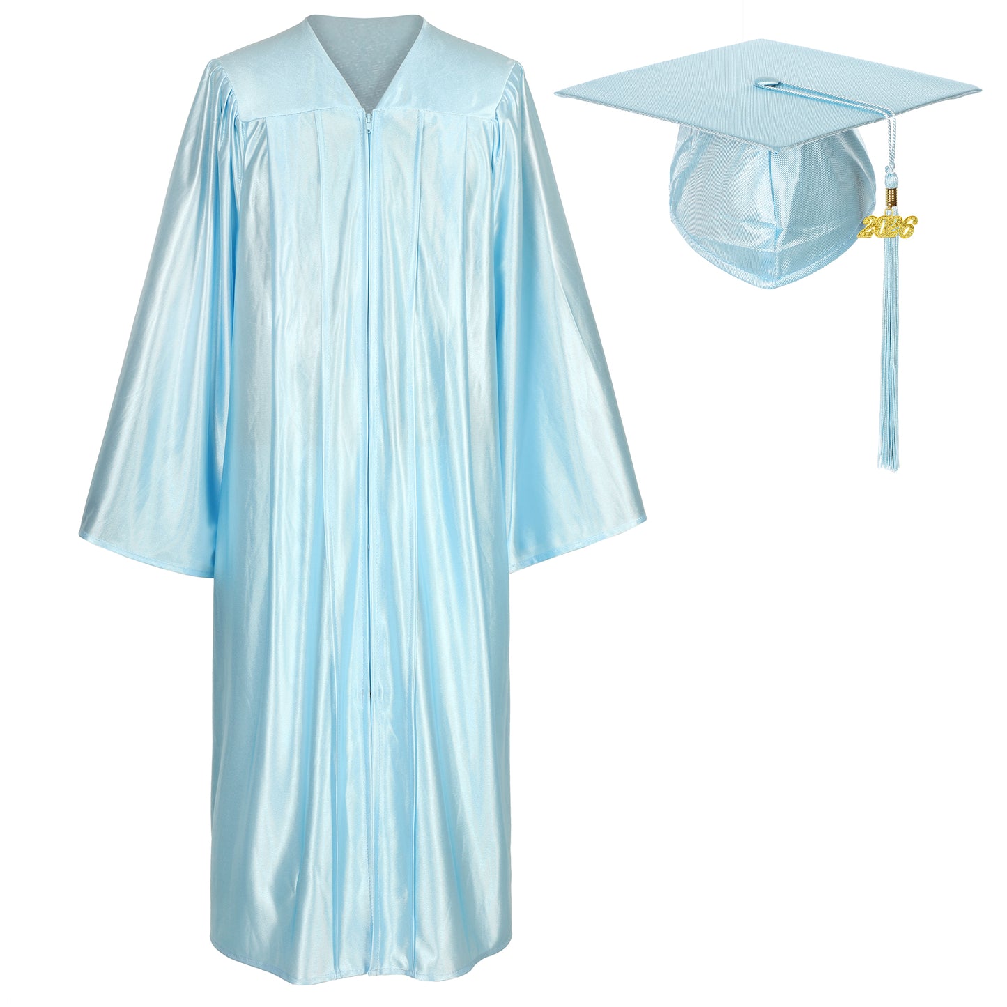 Newrara Shiny Adult/Teen Unisex Graduation Gown and Cap set with Tassel