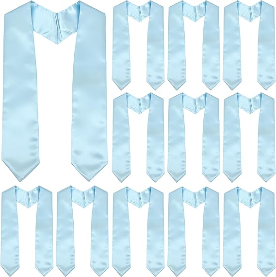 Newrara 12-pieces Unisex Adults Plain Graduation Stoles 60''/72''