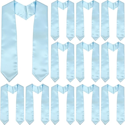 Newrara 12-pieces Unisex Adults Plain Graduation Stoles 60''/72''
