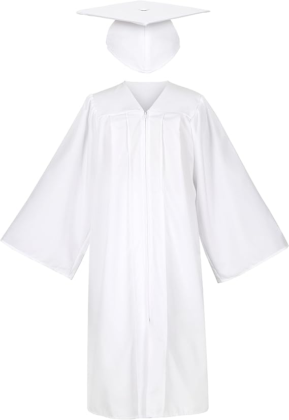 Newrara Matte Adult/Teen Unisex Graduation Gown and Cap set