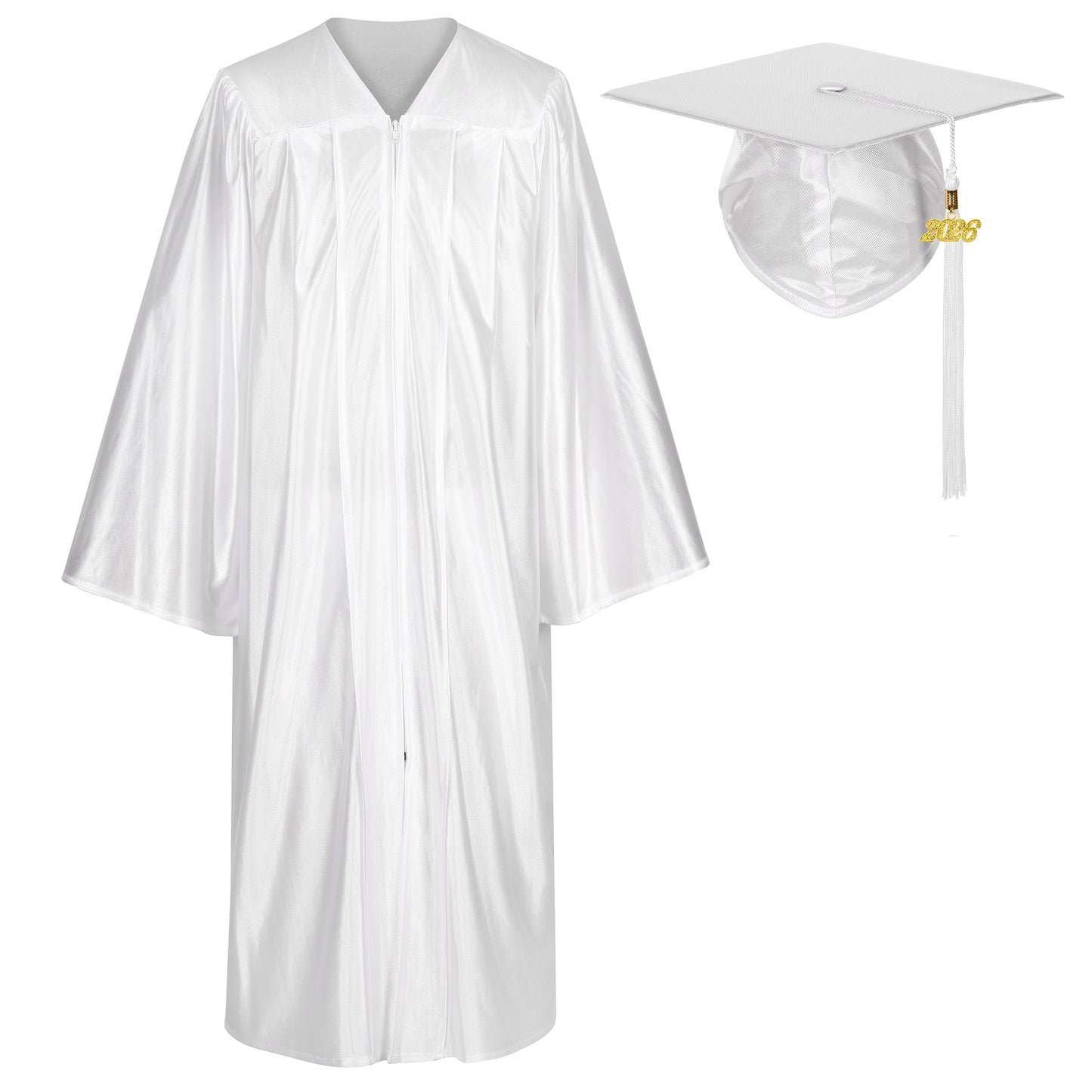 Newrara Shiny Adult/Teen Unisex Graduation Gown and Cap set with Tassel