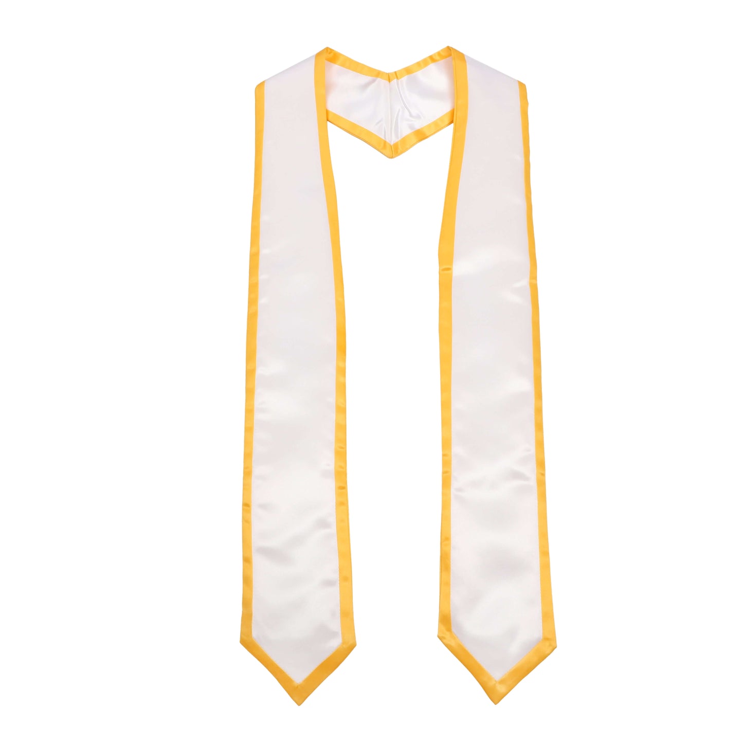 Newrara 10PCS Graduation Honor Stole with Classic Pointed Ends and Trim 72'' in white and yellow colors.