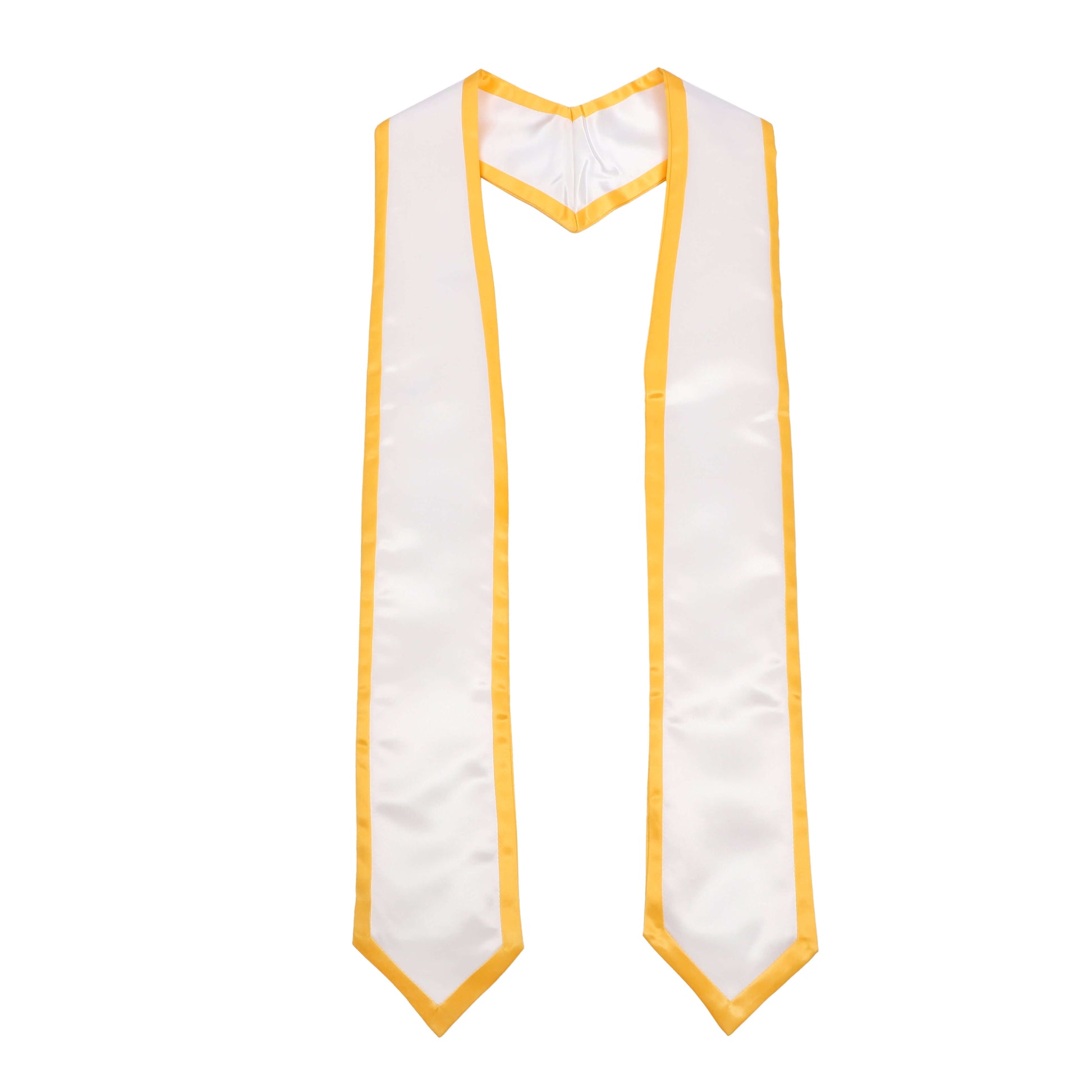 Newrara 10PCS Graduation Honor Stole with Classic Pointed Ends and Trim 72'' in white and yellow colors.