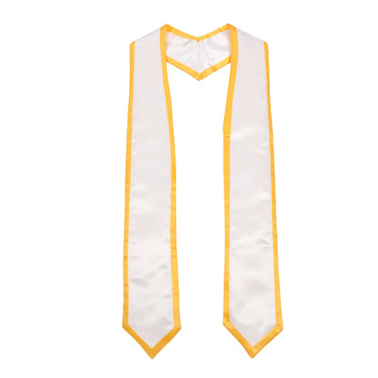 Newrara 10PCS Graduation Honor Stole with Classic Pointed Ends and Trim 72'' in white and yellow colors.