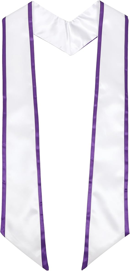 Graduation stole for academic regalia with purple edge accent
