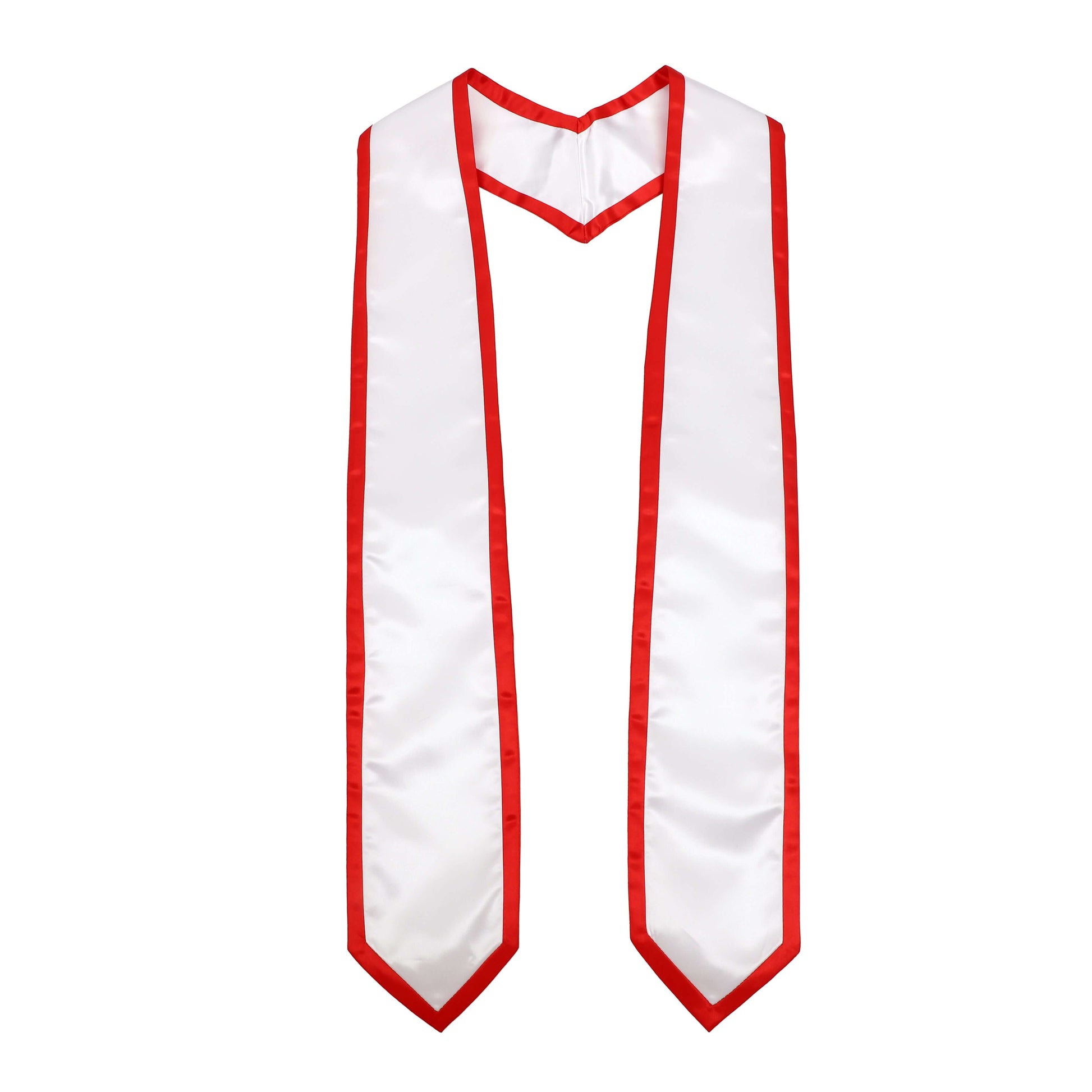 Newrara 10PCS Graduation Honor Stole with Classic Pointed Ends and Trim 72'' in red and white satin material.